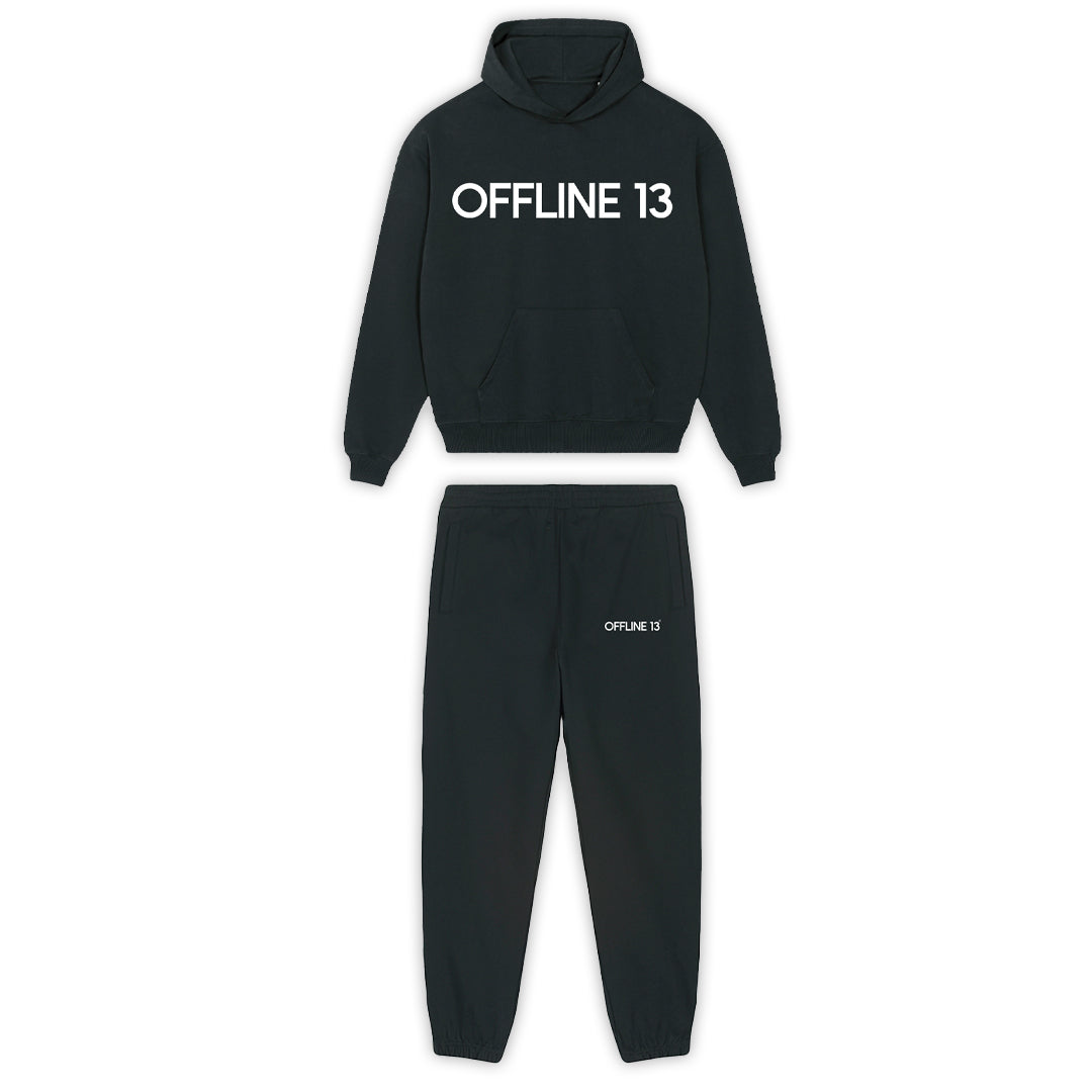 Black Embroidered Logo Tracksuit